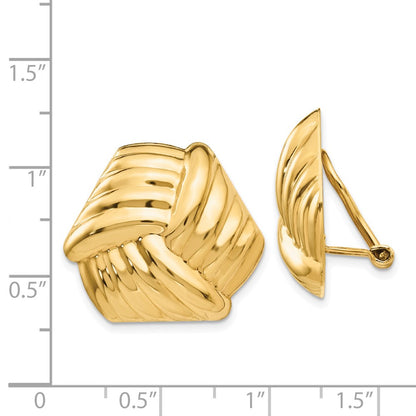 14K Yellow Gold Omega Clip Non Pierced Earrings