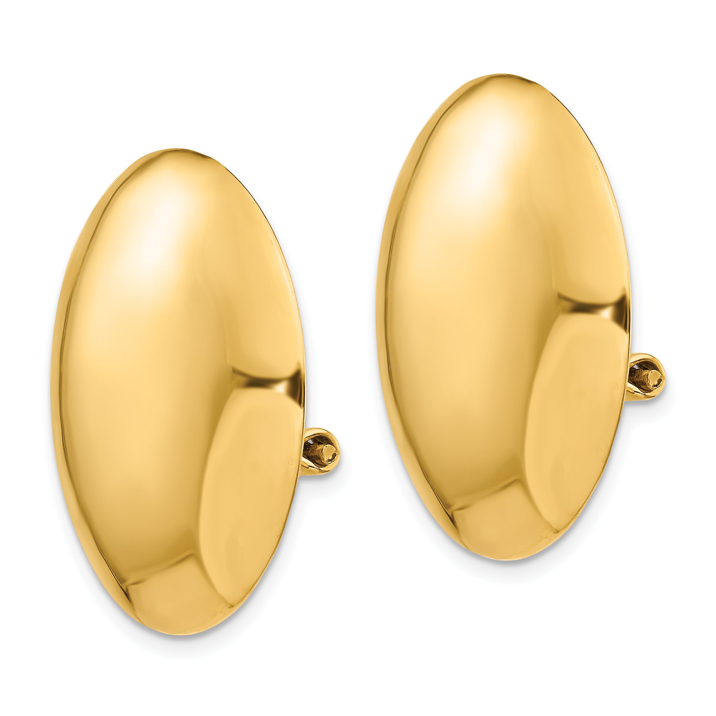 14K Yellow Gold Omega Clip Polished Non Pierced Earrings
