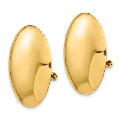 14K Yellow Gold Omega Clip Polished Non Pierced Earrings