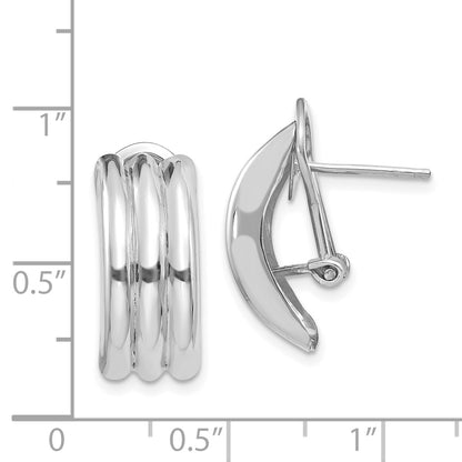 14K White Gold Omega Post Earrings