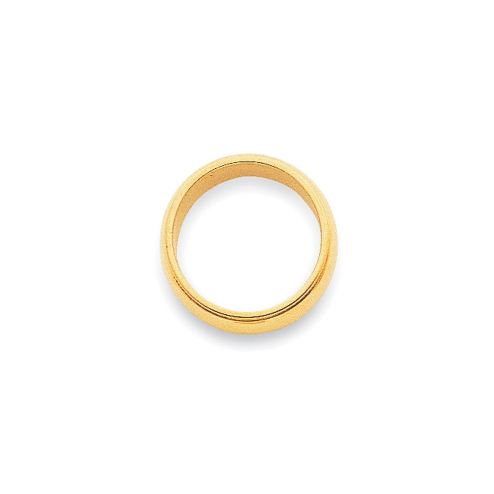 14k Yellow Gold 4mm Half-Round Edge Wedding Band Ring