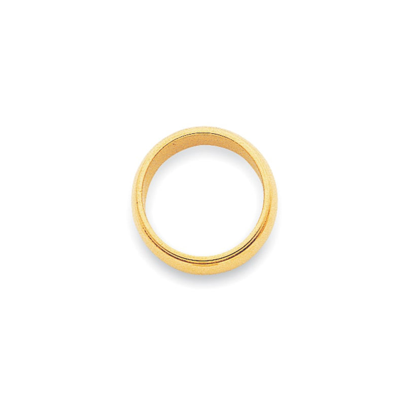 14k Yellow Gold 4mm Half-Round Edge Wedding Band Ring