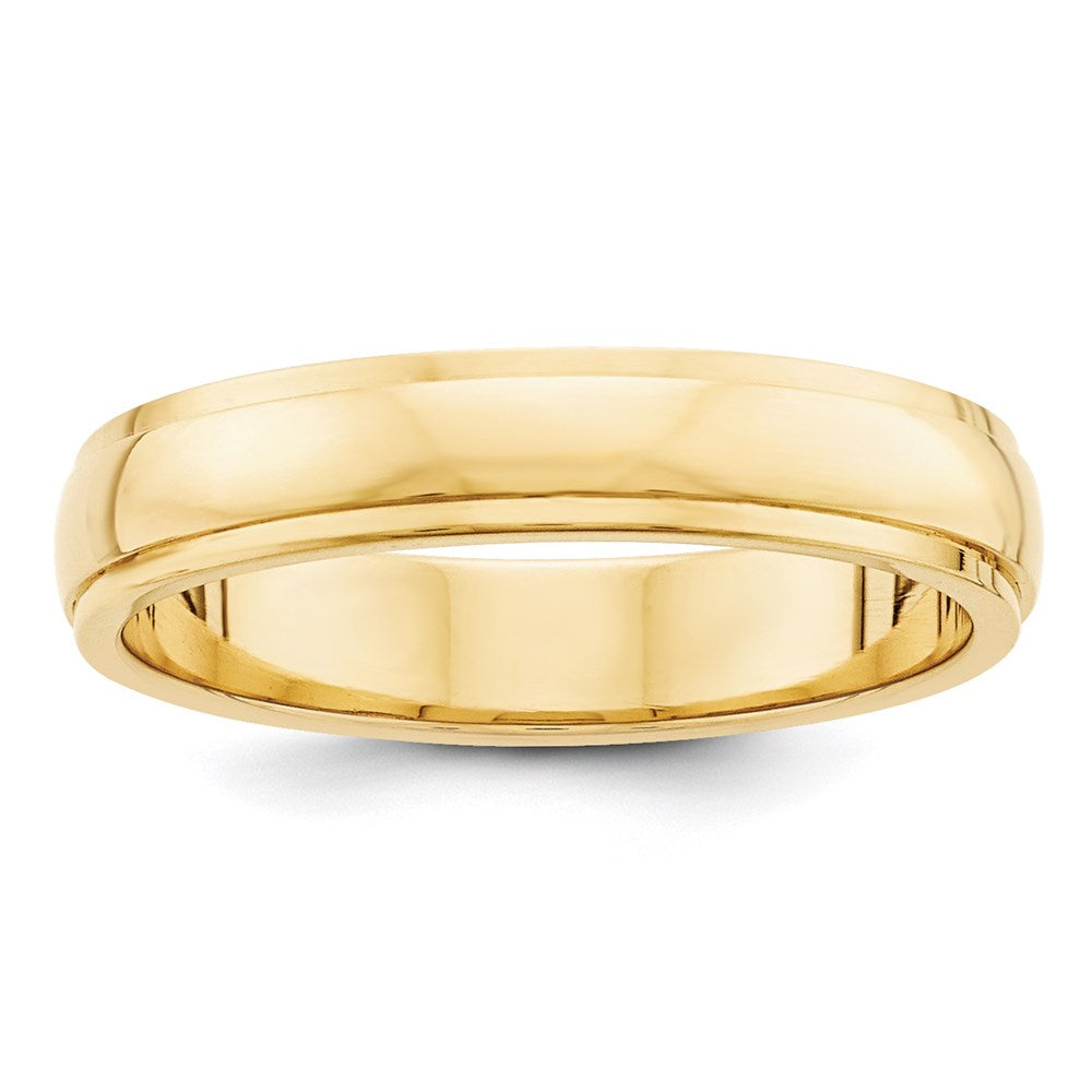 18k Yellow Gold 4mm Half-Round Edge Wedding Band Ring