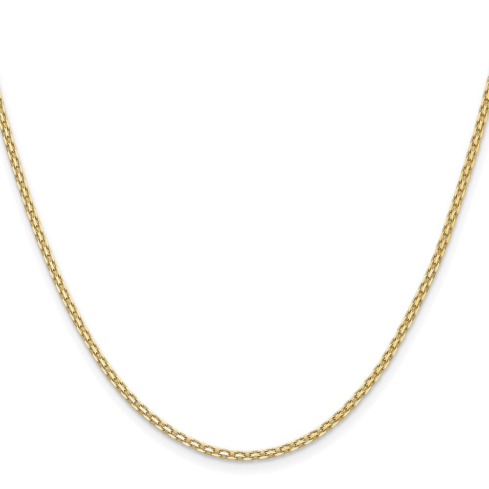 14K Yellow Gold 18 Inch 1.8mm Lightweight Flat Bismark With Lobster Clasp Chain Necklace