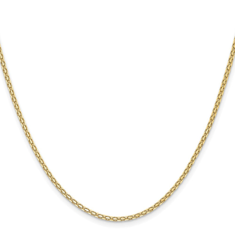 14K Yellow Gold 1.8mm Lightweight Flat Bismark With Lobster Clasp Chain Necklace
