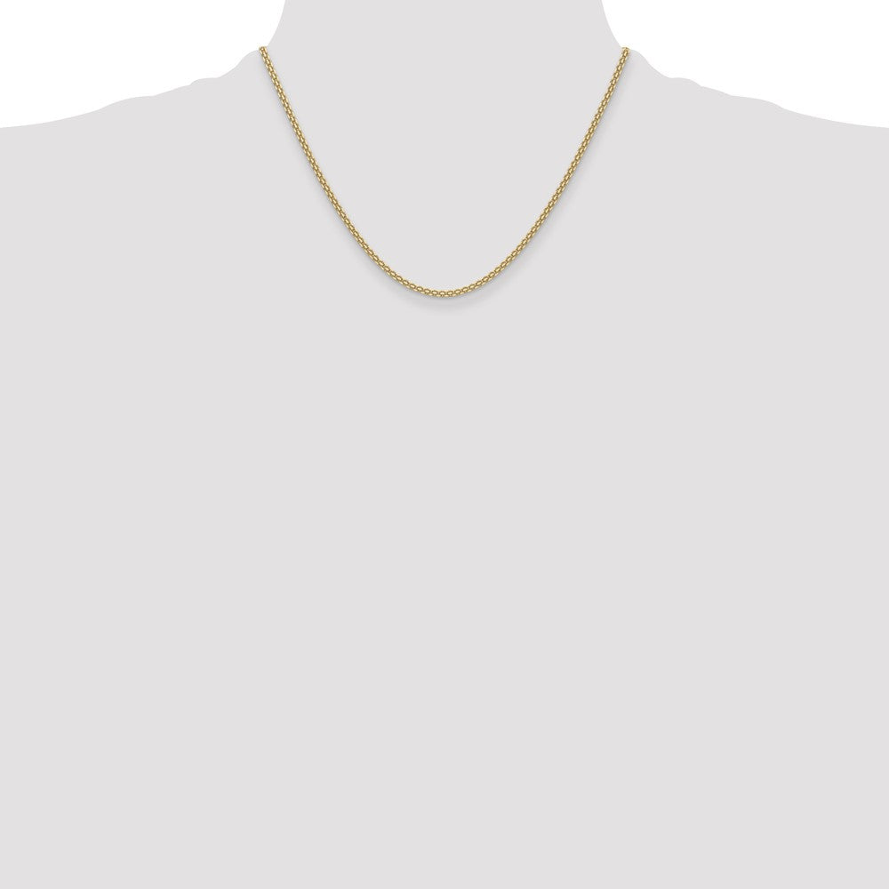 18 Inch 14K Yellow Gold 2.2mm Lightweight Flat Bismark Chain Necklace