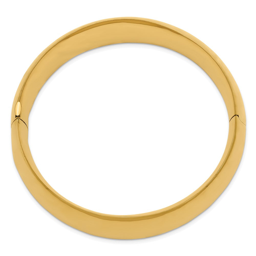 14K Yellow Gold 13/16 High Polished 20.00mm Hinged Oval Bangle Bracelet