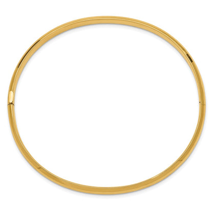 14K Yellow Gold 3/16 Oversize High Polished Hinged Bangle Bracelet