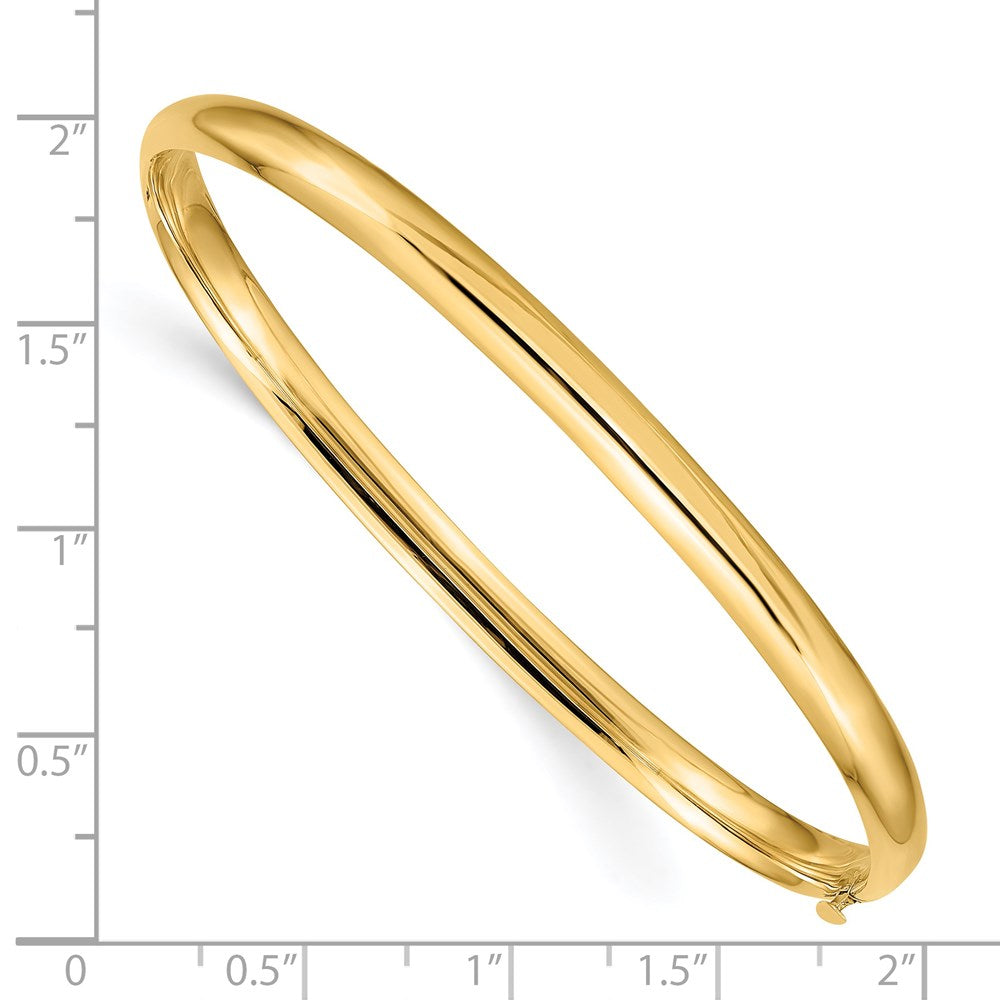 14K Yellow Gold 3/16 Oversize High Polished Hinged Bangle Bracelet