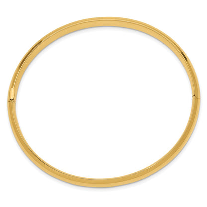 14K Yellow Gold 4/16 Oversize High Polished Hinged Bangle Bracelet