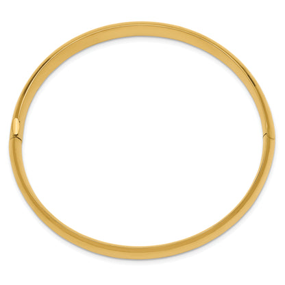 14K Yellow Gold 5/16 Oversize High Polished 6.00mm Hinged Oval Bangle Bracelet