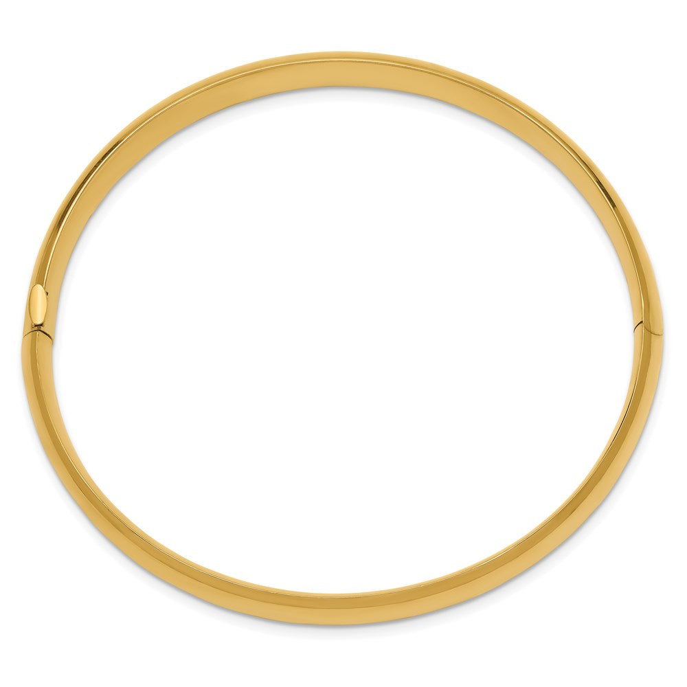 14K Yellow Gold 5/16 High Polished 8.00mm Hinged Oval Bangle Bracelet