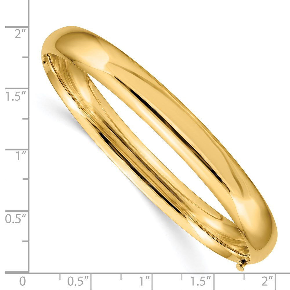 14K Yellow Gold 5/16 Oversize High Polished Hinged Bangle Bracelet