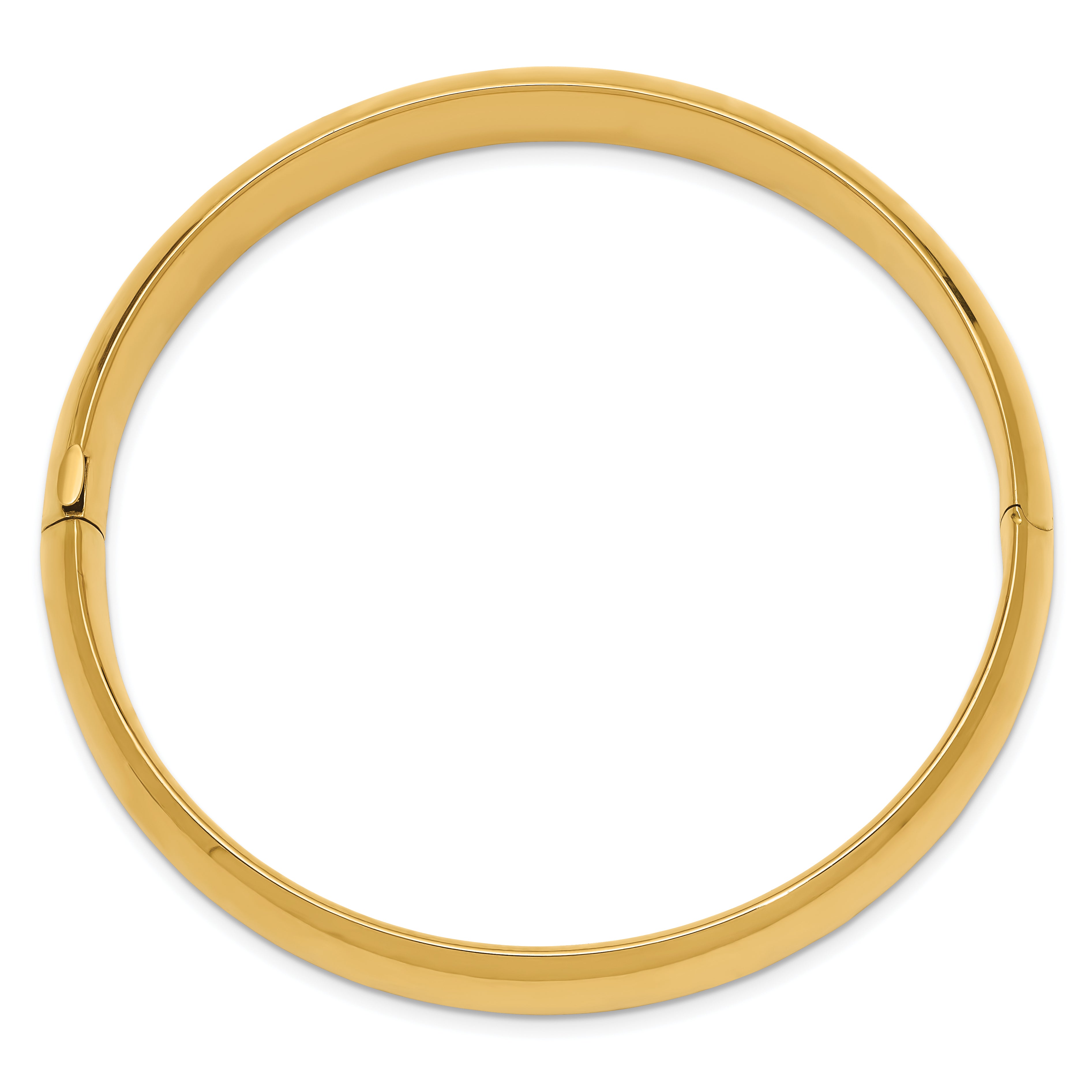 14K Yellow Gold 7/16 Oversize High Polished 10.00mm Hinged Oval Bangle Bracelet