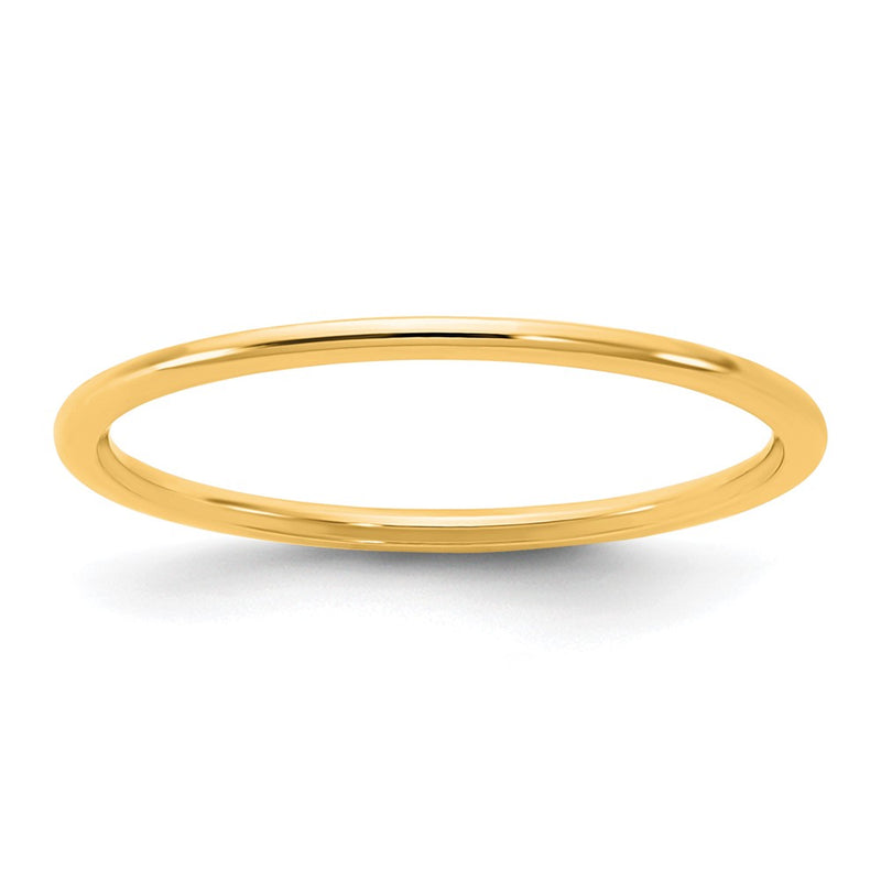 10K Yellow Gold 10Ky 1mm Half Round Band Size 11.5