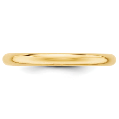Solid 14K Yellow Gold 2.5mm Half Round Men's/Women's Wedding Band Ring Size 9