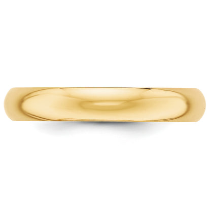Solid 14K Yellow Gold 4mm Half-Round Wedding Men's/Women's Wedding Band Ring Size 7