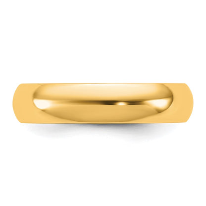 10K Yellow Gold 10Ky 4.5mm Half Round Band Size 10.5