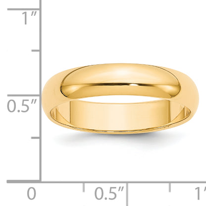 Solid 14K Yellow Gold 5mm Half-Round Wedding Men's/Women's Wedding Band Ring Size 5.5