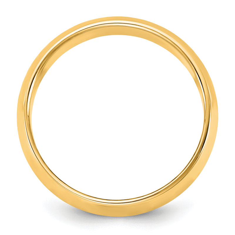 10K Yellow Gold 10Ky 5.5mm Half Round Band Size 6.5
