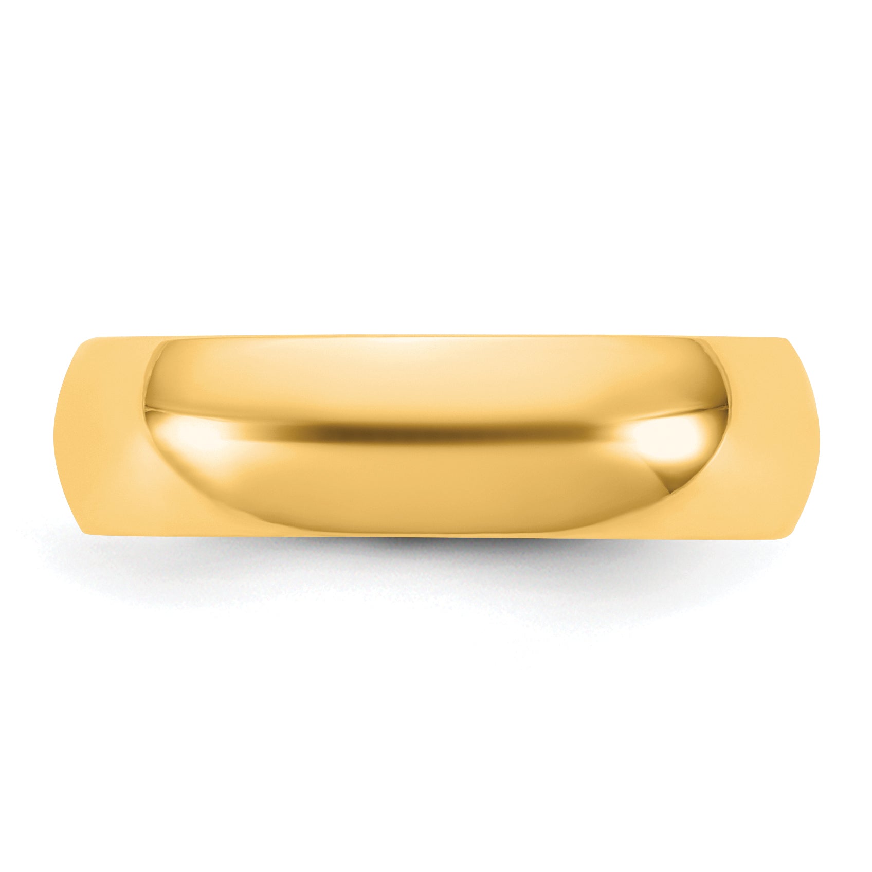 10K Yellow Gold 10Ky 5.5mm Half Round Band Size 6.5