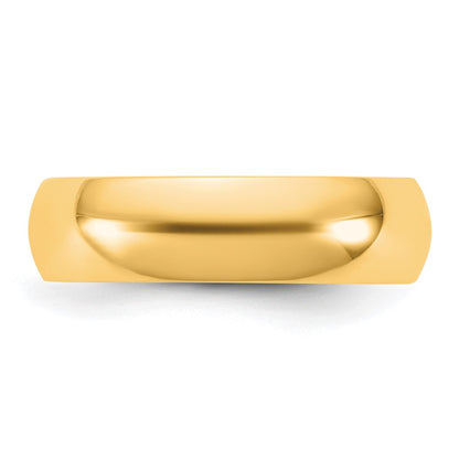 10K Yellow Gold 10Ky 5.5mm Half Round Band Size 5