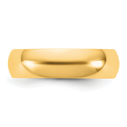10K Yellow Gold 10Ky 5.5mm Half Round Band Size 9.5