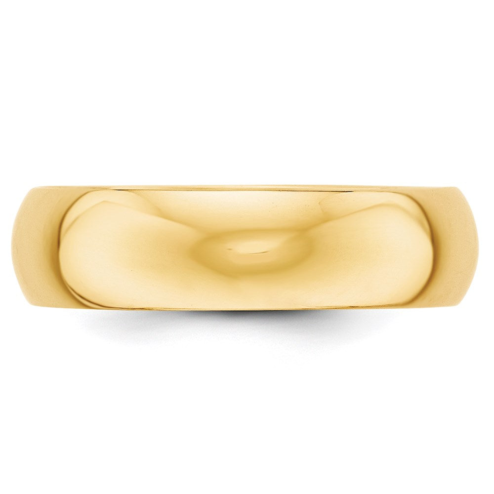 18k Yellow Gold 6mm Half-Round Wedding Band Ring