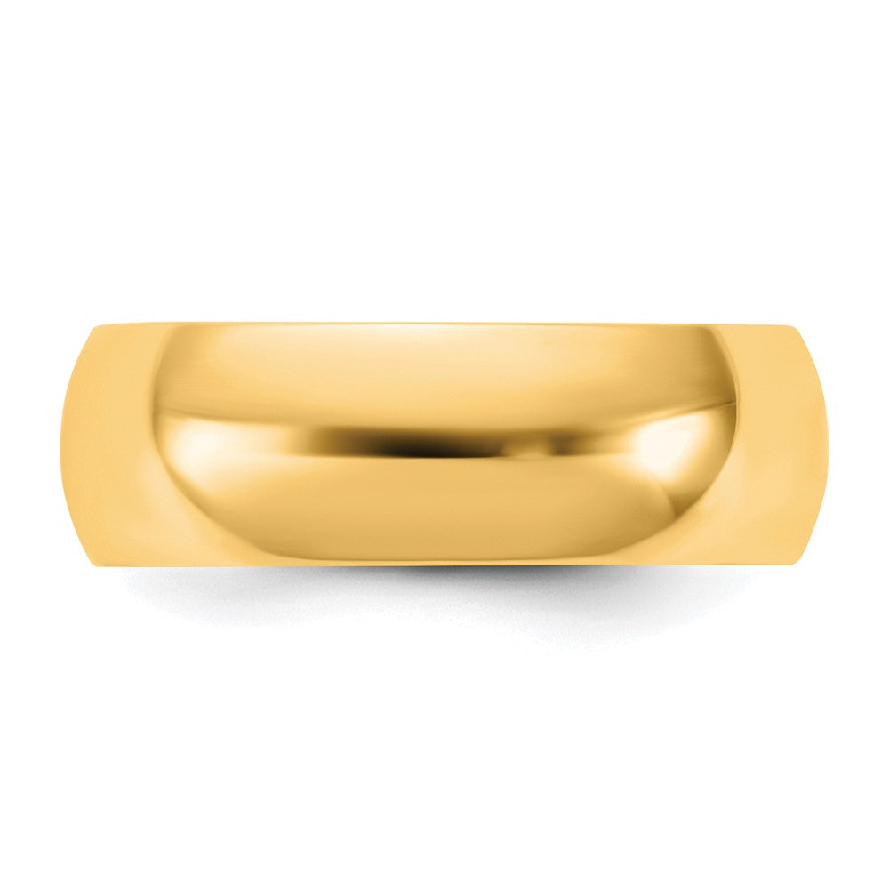 10K Yellow Gold 10Ky 6.5mm Half Round Band Size 13