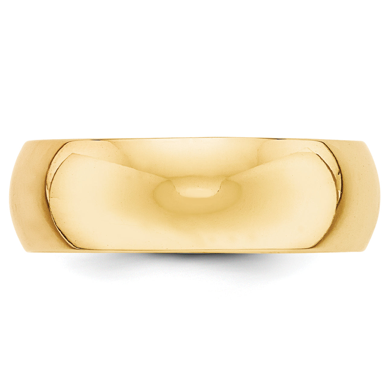 Solid 14K Yellow Gold 7mm Half-Round Wedding Men's/Women's Wedding Band Ring Size 6