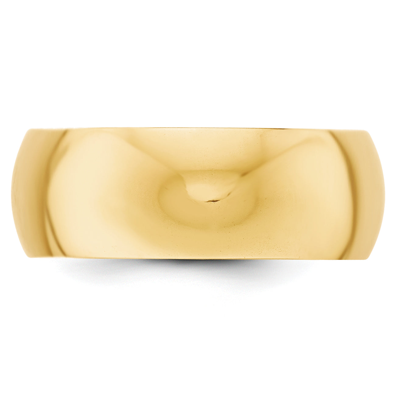 Solid 14K Yellow Gold 8mm Half-Round Wedding Men's/Women's Wedding Band Ring Size 7.5