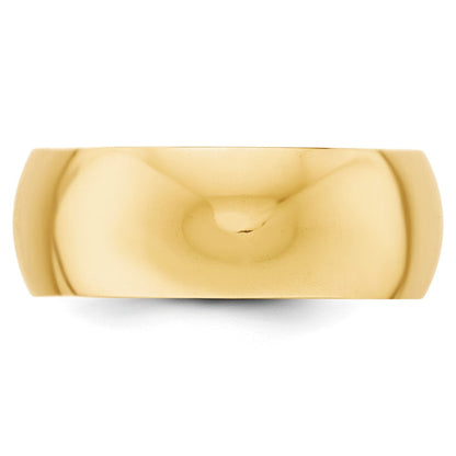 18k Yellow Gold 8mm Half-Round Wedding Band Ring