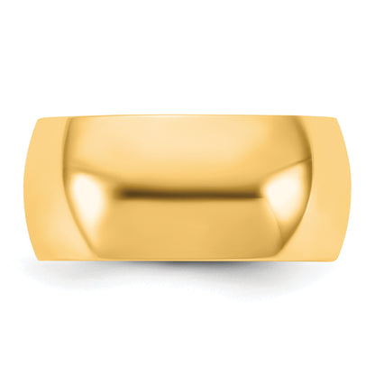 10K Yellow Gold 10Ky 9mm Half Round Band Size 8.5