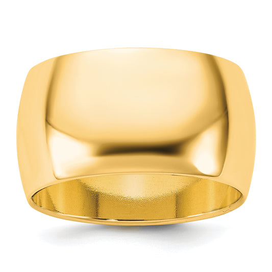 10K Yellow Gold 10Ky 11mm Half Round Band Size 10