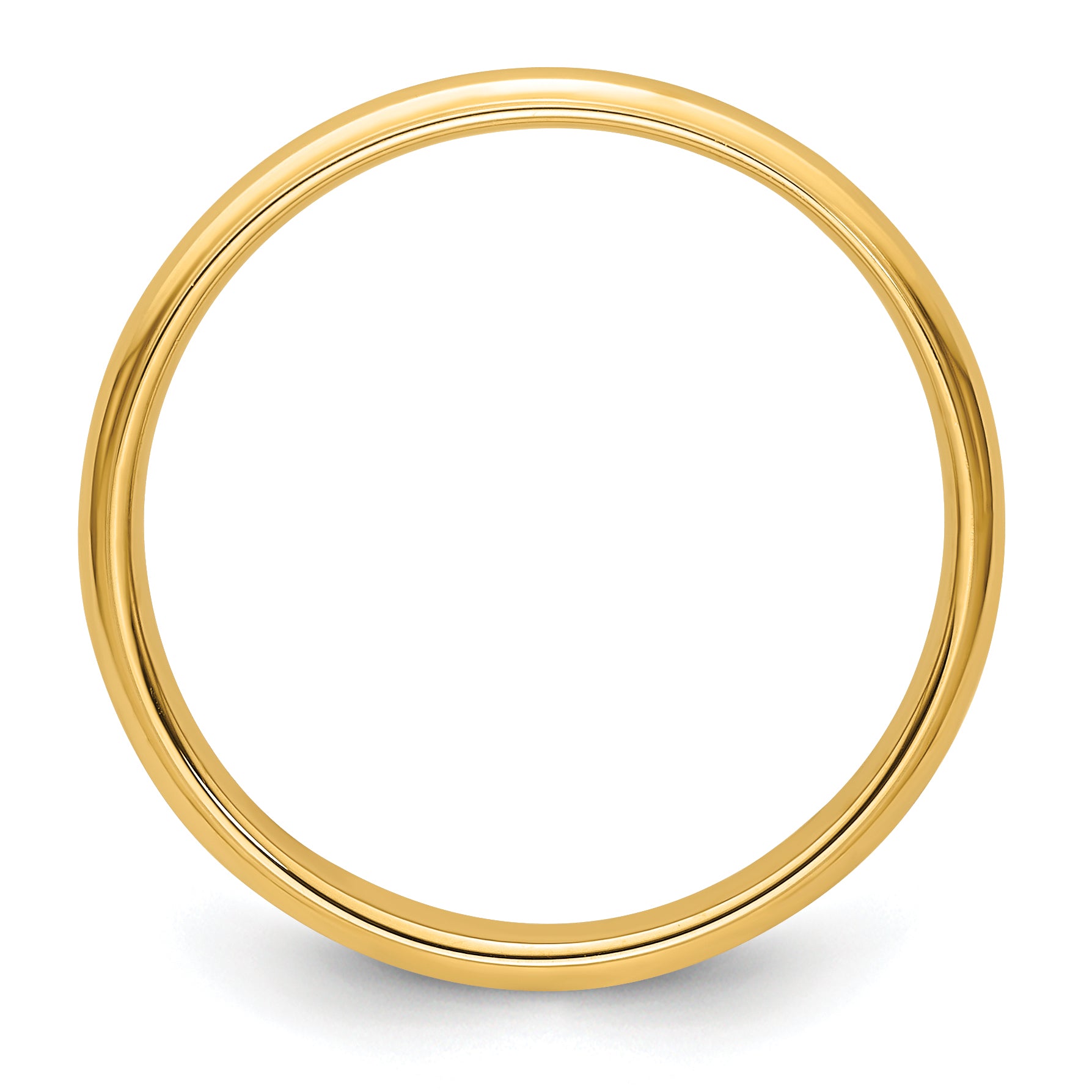 Solid 14K Yellow Gold 3mm Half Round with Edge Men's/Women's Wedding Band Ring Size 13