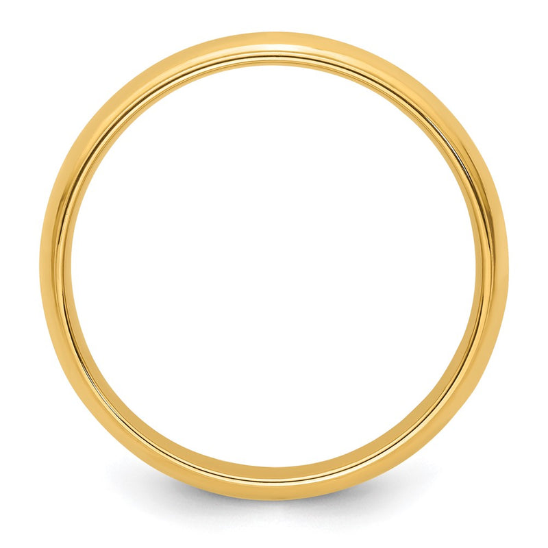 14k Yellow Gold 5mm Half Round with Edge Wedding Band Ring