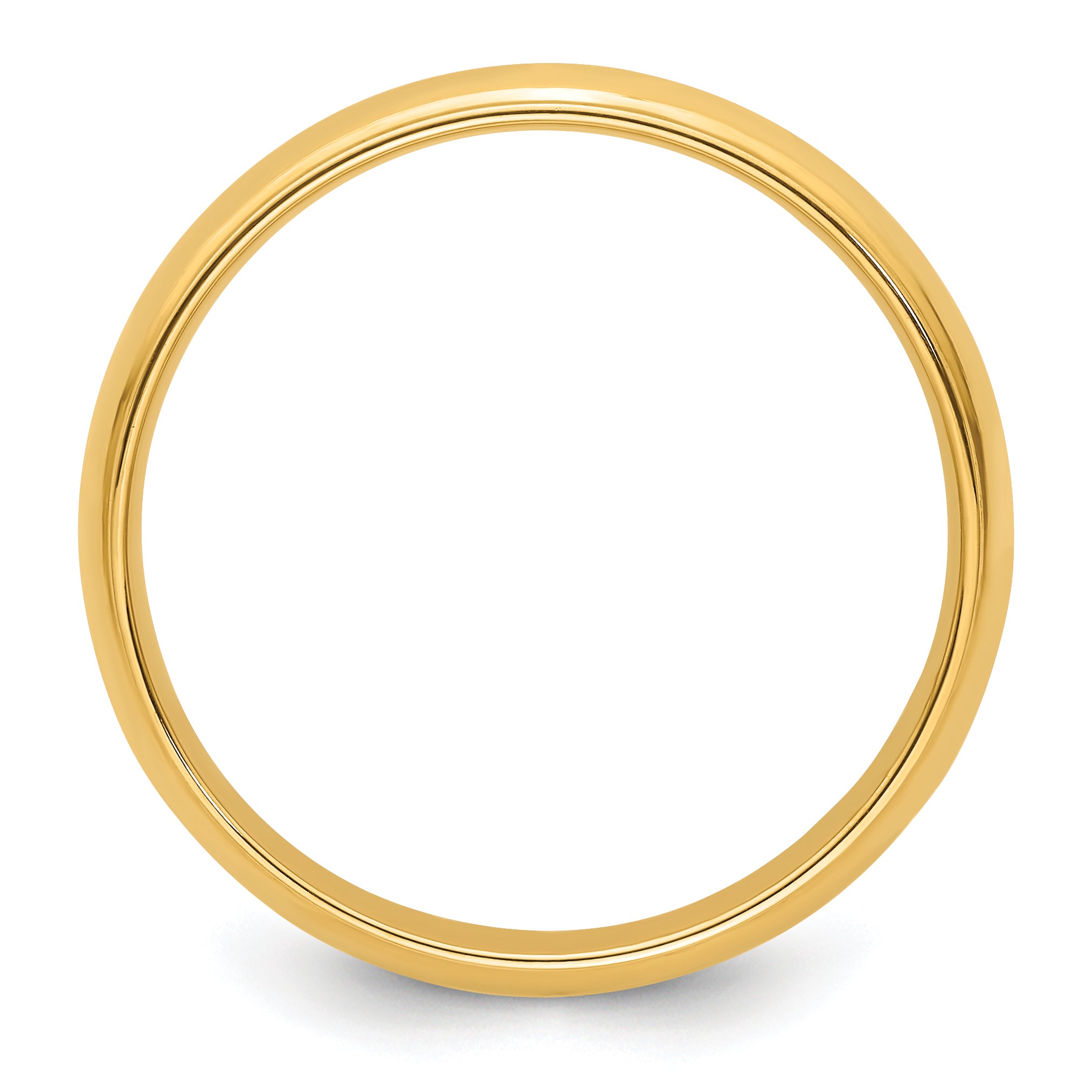 Solid 14K Yellow Gold 5mm Half Round with Edge Men's/Women's Wedding Band Ring Size 10