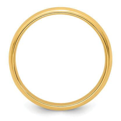 Solid 14K Yellow Gold 5mm Half Round with Edge Men's/Women's Wedding Band Ring Size 10