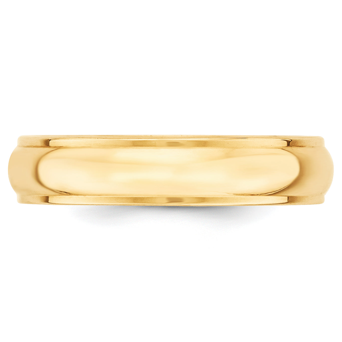 Solid 14K Yellow Gold 5mm Half Round with Edge Men's/Women's Wedding Band Ring Size 10