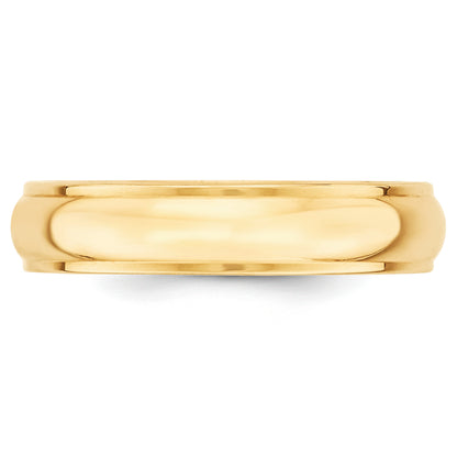 Solid 14K Yellow Gold 5mm Half Round with Edge Men's/Women's Wedding Band Ring Size 10