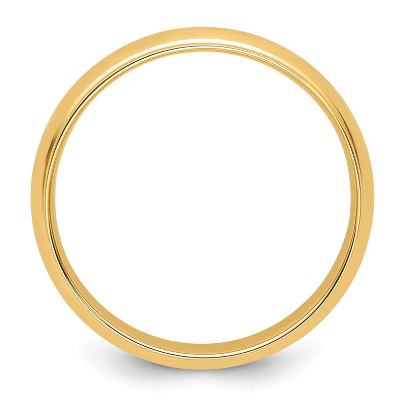 14k Yellow Gold 6mm Half Round with Edge Wedding Band Ring