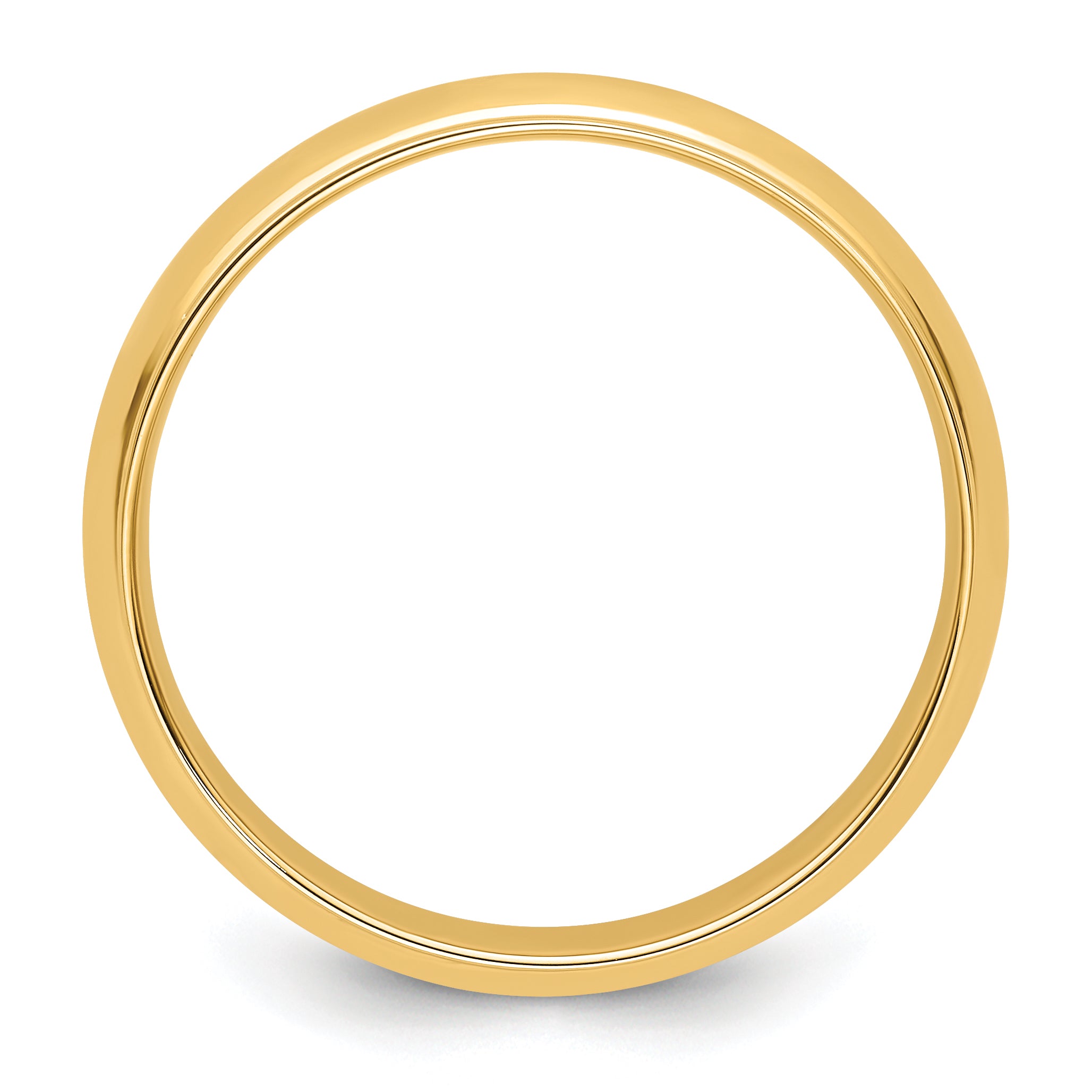 Solid 14K Yellow Gold 6mm Half Round with Edge Men's/Women's Wedding Band Ring Size 10