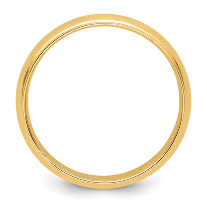Solid 14K Yellow Gold 6mm Half Round with Edge Men's/Women's Wedding Band Ring Size 10