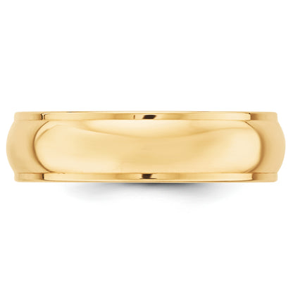 Solid 14K Yellow Gold 6mm Half Round with Edge Men's/Women's Wedding Band Ring Size 10
