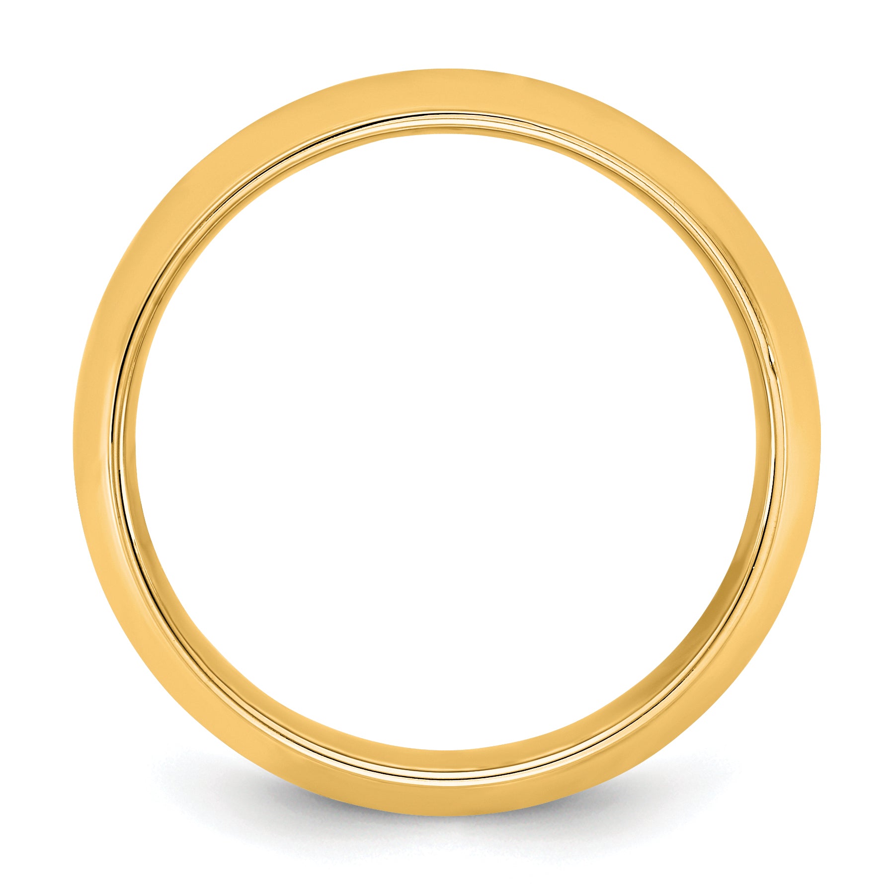 10K Yellow Gold 10Ky 7mm Half Round With Edge Band Size 13.5