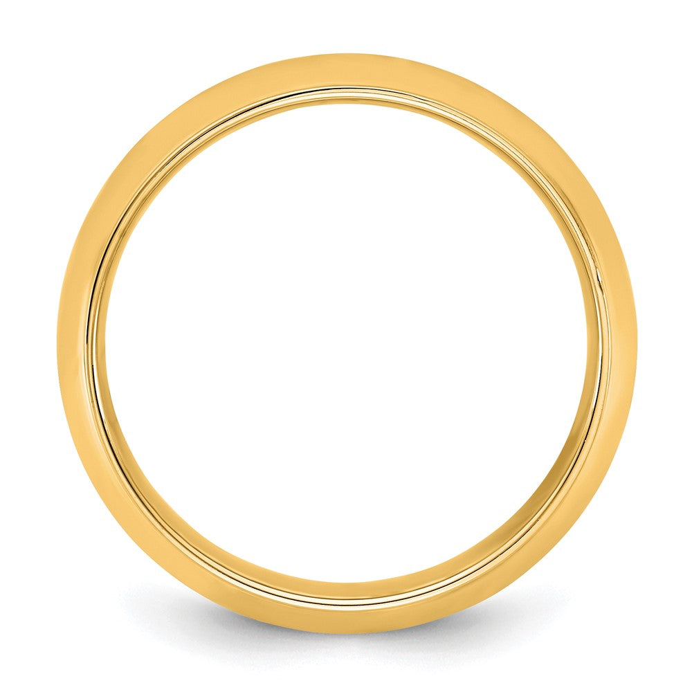 10K Yellow Gold 10Ky 7mm Half Round With Edge Band Size 8