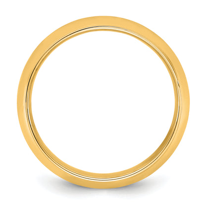 10K Yellow Gold 10Ky 7mm Half Round With Edge Band Size 8