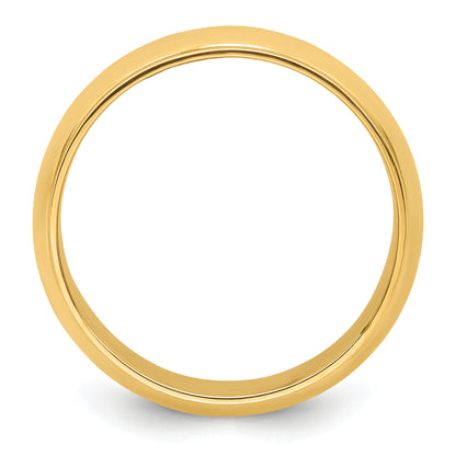 Solid 14K Yellow Gold 8mm Half Round with Edge Men's/Women's Wedding Band Ring Size 4.5