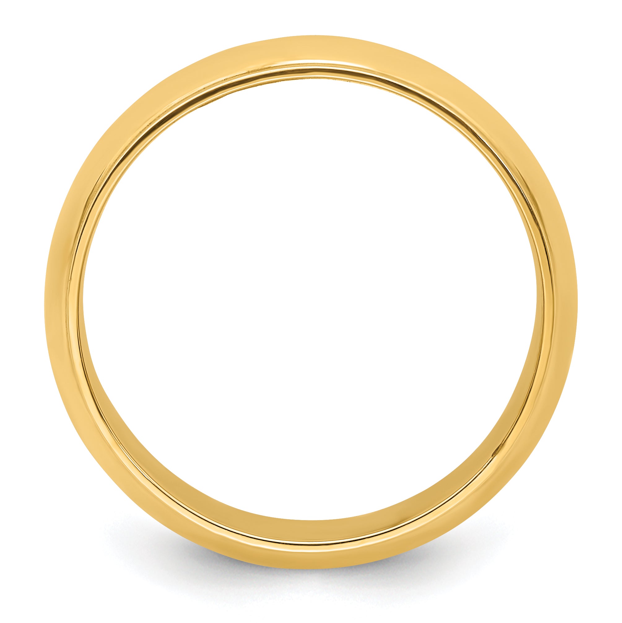 Solid 14K Yellow Gold 8mm Half Round with Edge Men's/Women's Wedding Band Ring Size 7.5