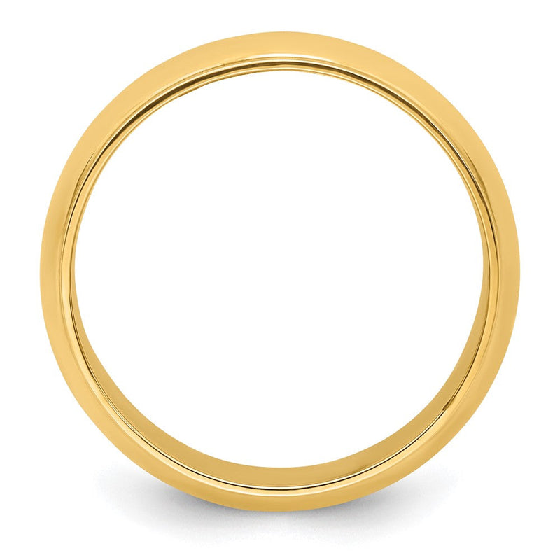 18k Yellow Gold 8mm Half Round with Edge Wedding Band Ring